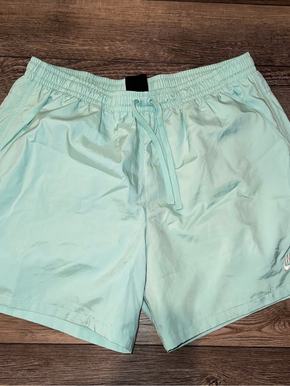 Nike Men's Mint Green Athletic Shorts with Drawstring - 7” Inseam